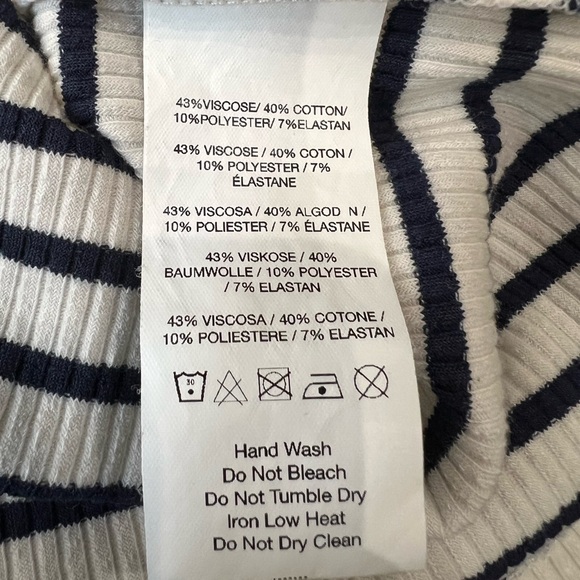 RITA ROW Ras Striped Blue Top One-Shoulder Size Large - Picture 15 of 15